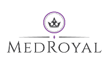 Purple crown logo with Med Royal company name.